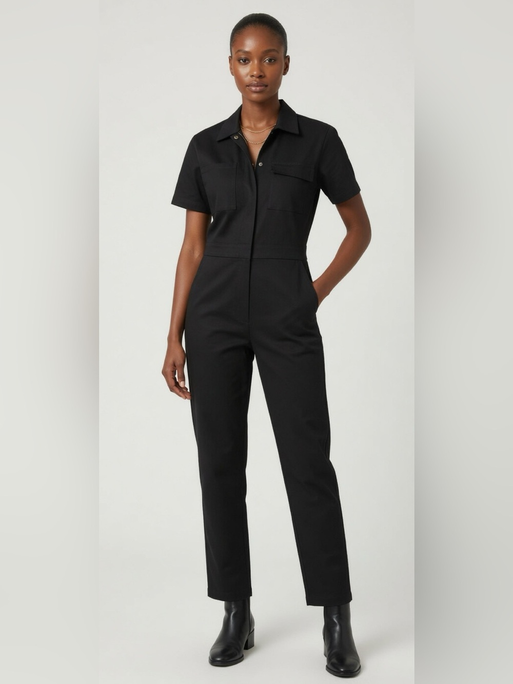 Rivet Utility Worker Jumpsuit Coveralls Black S